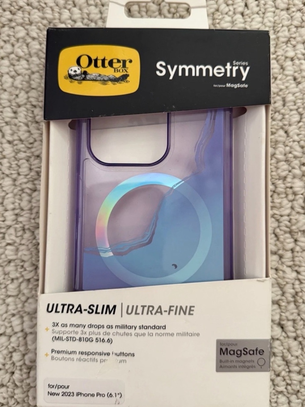 OtterBox Symmetry Series Ultra-Slim Purple iPhone 15 Pro Case